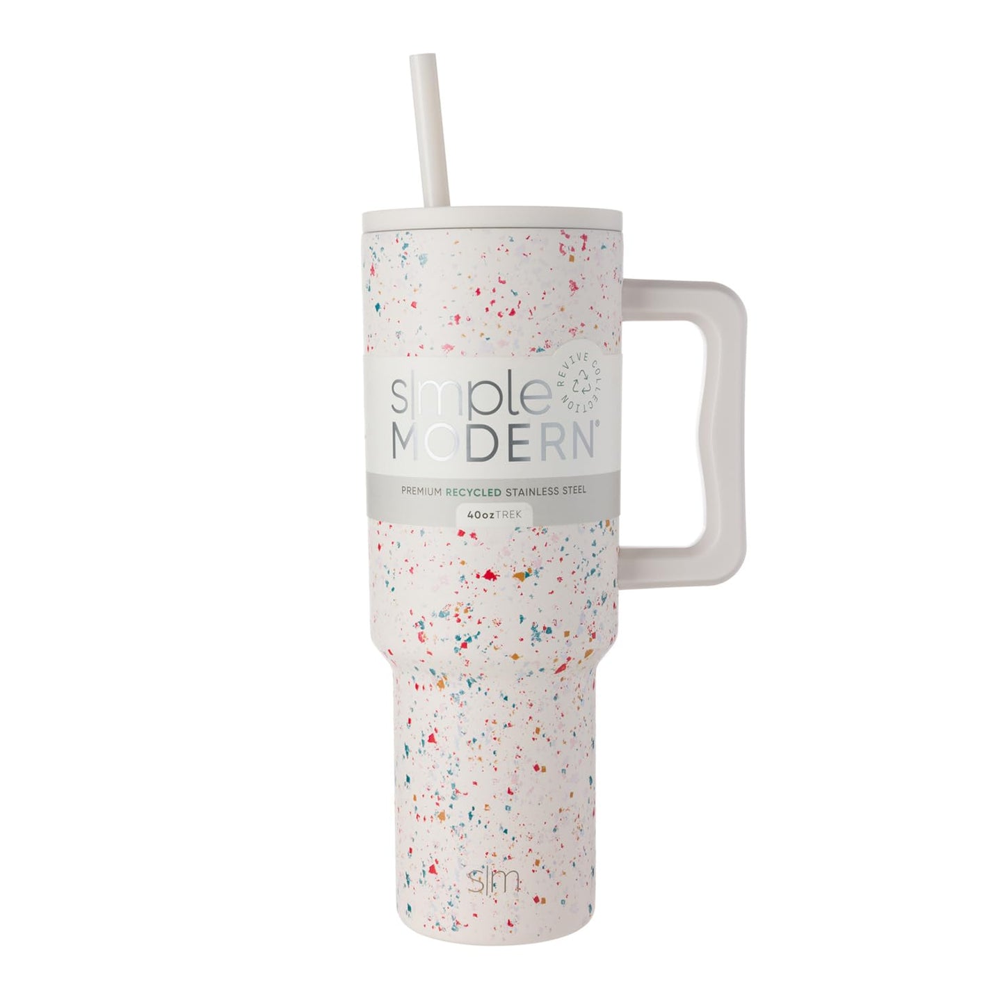 Simple Modern 40 oz Trek Tumbler with Handle and Straw Lid | Cup Holder Friendly Insulated Stainless Steel Travel Mug | Blue Dune