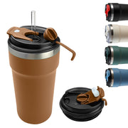 Travel coffee mugs leak-proof, reusable coffee cups with lids, stainless steel vacuum thermos coffee tumblers,thermal insulation cups for men and women keep hot & cold drinks(2nd-Black, 12OZ)