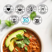 True Primal Beef Chili 8-pack, No beans, Ready to eat, Gluten free, Paleo, Grass-fed beef, Whole30, Keto