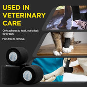 OK TAPE 12 Rolls Self Adhesive Bandage Wrap, Elastic Athletic Tape, Self Stick Bandage Tape, Vet Wrap, Medical Wrap for Wrist, Feet, 2" x 5 Yards - Black