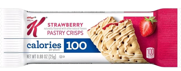 Kellogg K Pastry Crisps Variety Pack, 60 Count – Strawberry & Blueberry, 100 Calorie Snack Bars + MOOCHI Reusable Water Bottle- Custom bundled by MOOCHI