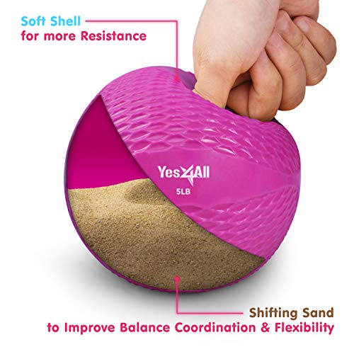 Yes4All Weighted Toning Balls for Exercise, Soft Medicine Balls for Exercise, Pilates, Yoga, Balance, Flexibility, 2-10lbs