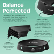 Retrospec Luna Exercise Ball with Pump - Anti-Burst Fitness Equipment for Yoga, Core Training & Stability - Home Gym Swiss Ball for Office & Pregnancy