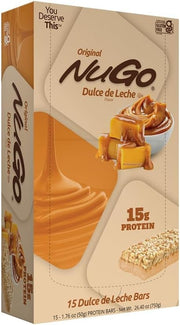 NuGo Protein Bar, Dulce De Leche, 15g Protein, Gluten Free, 15 Count