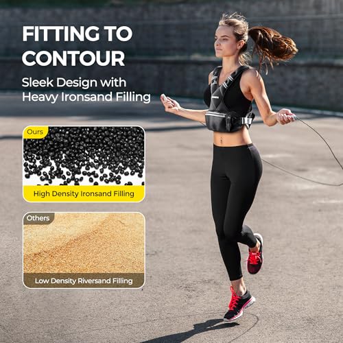 PACEARTH Adjustable Weight Vest 4-10lbs / 11-20lbs / 20-32lbs X-Shape Weighted Vest for Women and Men, Home Workout Ironsand Vest with Zipper Pouch and 6 Weight Packs, Available in Pink, Gray, Black