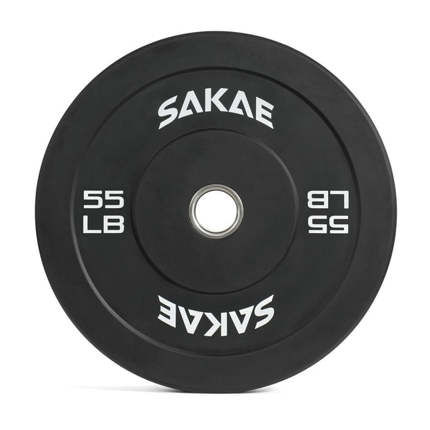 SAKAE Olympic Rubber Bumper Plates, 2-Inch Weight Plate Set with Steel Hub, Ideal for Weightlifting, CrossFit, Strength Training & Home Gym Workout, Available in Single, Pair & Sets, Multiple Sizes