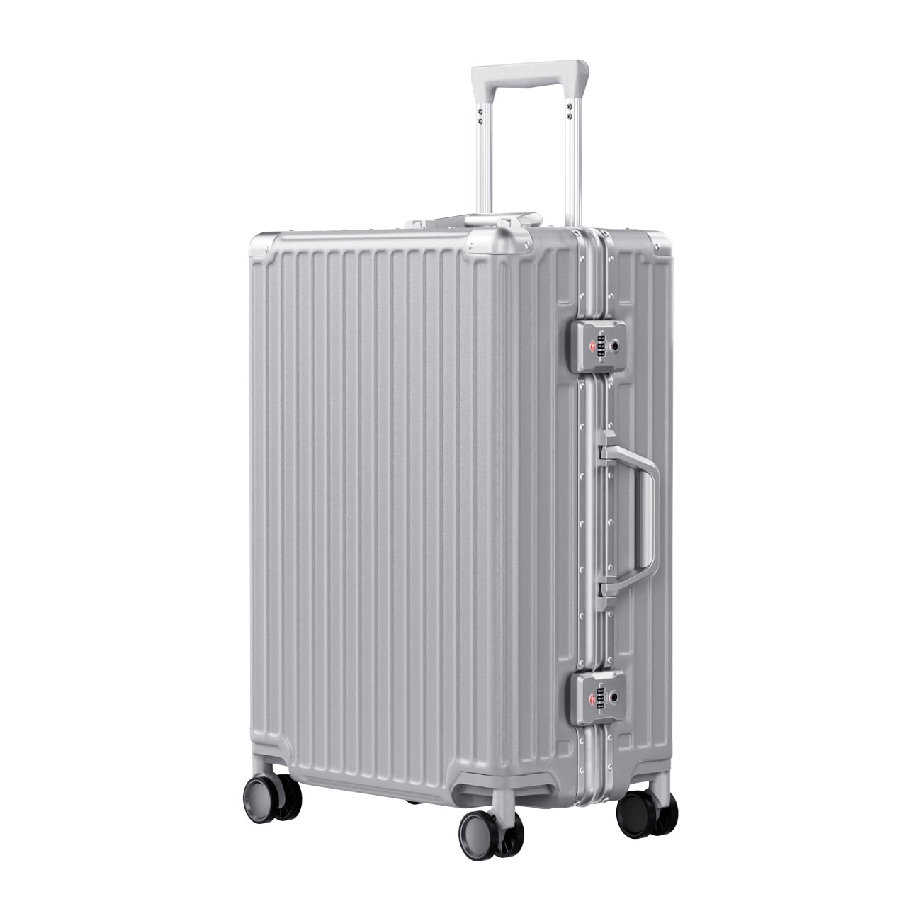AnyZip Luggage Aluminium Frame Suitcase Hard Shell TSA Lock No Zipper 28In Black
