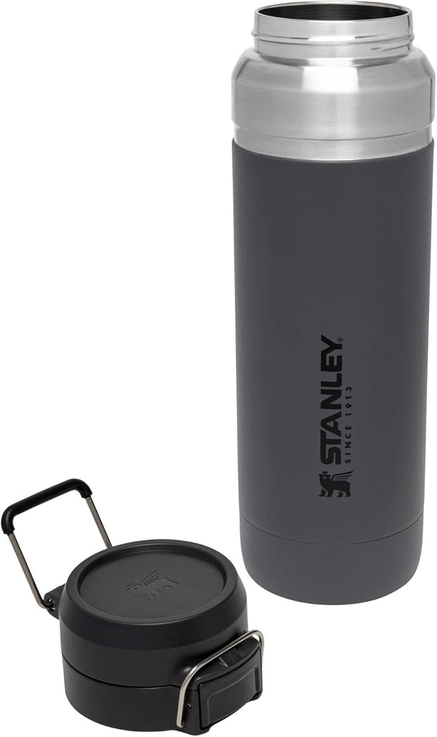 Stanley Quick Flip GO Water Bottle 36 oz | Push Button Lid | Leakproof and Packable for Travel and Sports | Insulated Stainless Steel | BPA-Free | Charcoal