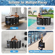 Upgrade 129 Gal XL Large Oval Ice Bath Tub for Athletes, Collapsible Cold Plunge Tub-Multiple Layered for Post-Exercise Recovery, Portable Bathtub for Home, Gyms, Indoor, Outdoor use