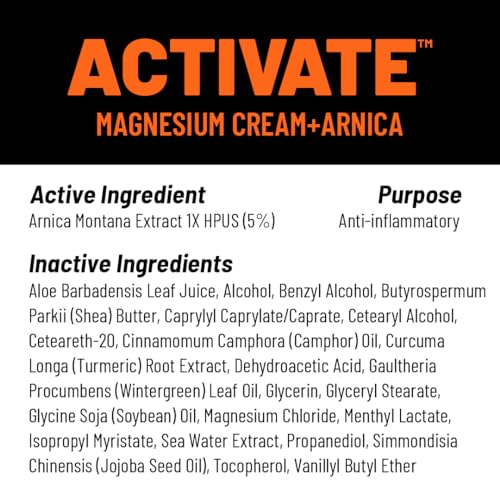 KT Health, Magnesium Cream, Activate - Warms & Loosens Tight Muscles - Use Pre-Workout to Reduce Stiffness
