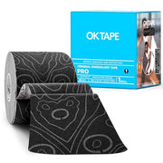 OK TAPE PRO Kinesiology Tape Uncut Roll, Elastic Physical Therapy Athletic Tape for Pain Relief, Muscle Support, Kinetic Tape, Water Resistant, 2in X 16.4ft -Black Gray