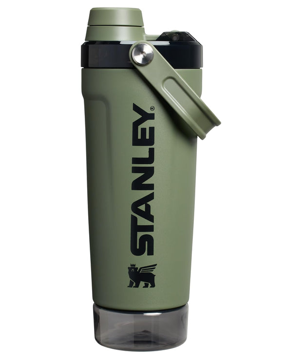 Stanley Activate Shaker Bottle 20 oz | Leakproof Insulated Stainless Steel Shaker Cup | Base Storage and Twist On Fast Flow Lid | Protein Shakes and Pre Workout Powder | BPA-Free | Toast