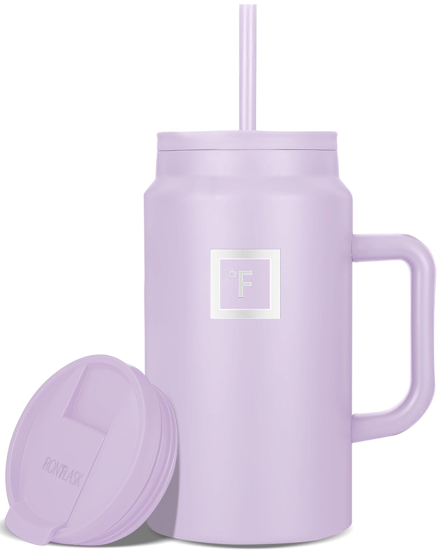 IRON °FLASK Co-Pilot Insulated Mug w/Straw & Flip Cap Lids - Cup Holder Bottle for Hot, Cold Drink - Leak-Proof - Water, Coffee Portable Travel Mug - Aurora, 32 Oz