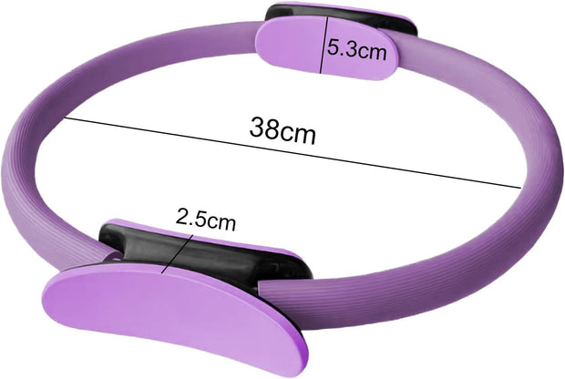 Upgrade Pilates Ring Fitness Circle,Lightweight & Durable Foam Padded Handles, Flexible Resistance Exercise Equipment for Toning Arms, Thighs Legs & Core