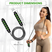 Jump Rope – Speed Jump Rope with Ball Bearings and Adjustable Cable – Jumping Cable for Men, Women, Kids – Ideal for Box, Sports, Cardio, Training – Tangle-Free Jumping and Memory Foam Handle