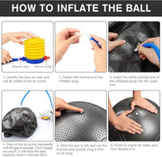 Yoga Ball, 18-30 Inch Extra Thick Exercise Ball for Workout Fitness Balance, Anti Burst Chair for Home and Office Desk, Includes Hand Pump & Workout Guide Access