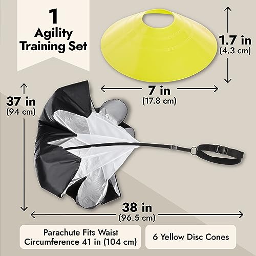 Juvale Agility Training Equipment Set - 28-Piece, One Size - Workout Equipment for Speed & Footwork with Ladder, Hurdles, Cones & Resistance Parachute for Speed Training