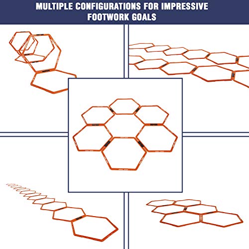 Yes4All Hex Agility Rings/Speed Rings with Carrying Bag – Hexagon Rings, Agility Hurdles for Agility Footwork Training