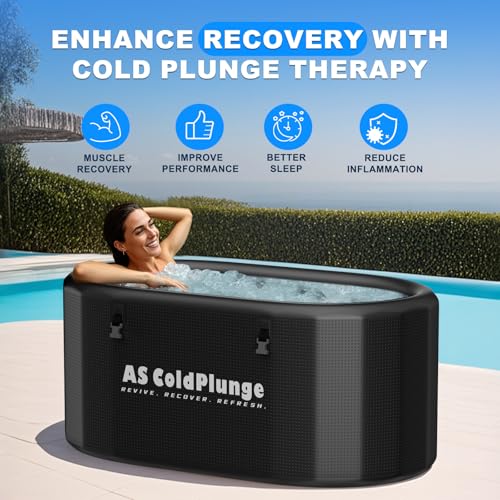 XXL Ice Bath Tub for Cold Plunge, 216 Gal Cold Plunge Tub with Insulated Lid, Inflatable PVC Ice Pod Plunge Barrel, Easy Chiller Connection, Cold Therapy Recovery, Indoor Outdoor Use