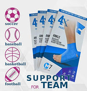 M7 Sport Kinesiology Ankle Tape for Ankle Sprain and Injury Recovery, Kt Tape for Ankle, Pain Relief Therapeutic Tape, Plantar Fasciitis, Waterproof, Eases Swelling (Beige, 4-Pack)