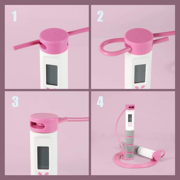 Jump Rope, Digital Weighted Handle Workout Jumping Rope with Calorie Counter for Training Fitness, Adjustable Exercise Speed Skipping Rope for Men, Women, Kids, Girls