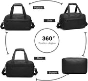 Kono Travel Duffel 13.78"x7.87"x7.87" Under Seat Carry-On 14L Sports Tote Gym Weekender Overnight Bag Extra Small, Black