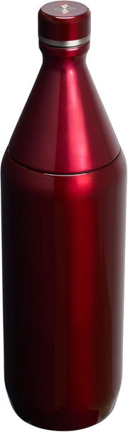 Stanley All Day Slim Bottle 34 oz | Twist off Lid with Leakproof Seal | Slim Design for Travel and Gym | Insulated Stainless Steel Water Bottle | BPA-Free | Garnet Shine