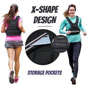 JoyPlus Adjustable Weight Vest,Strength Training Running Vest, Workout Equipment, Sport Exercise, Fitness, Weight Loss for Men 12LB, Women 8LB, Velcro or Buckle