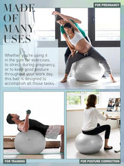 Yoga Ball for Exercise, Pilates Set, 4 Sizes Fitness Ball for Workout, Birthing, Pregnancy, Physical Therapy- Pump Included