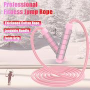 Jump Rope for Women & Men Adjustable Length Cotton Skipping Rope for Adults & Kids Workout Equipment for Weight Loss, Cardio, Boxing & Fitness Suitable for Home, Gym & School Use