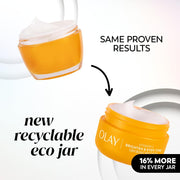 Olay Vitamin C Face Moisturizer, Bright & Even Lightweight Cream for Women - Brightens, Hyrdates, Evens Tone & Texture, Glowing Skin Care - Recyclable Sustainable Eco Jar, Non-Greasy, 2 Oz