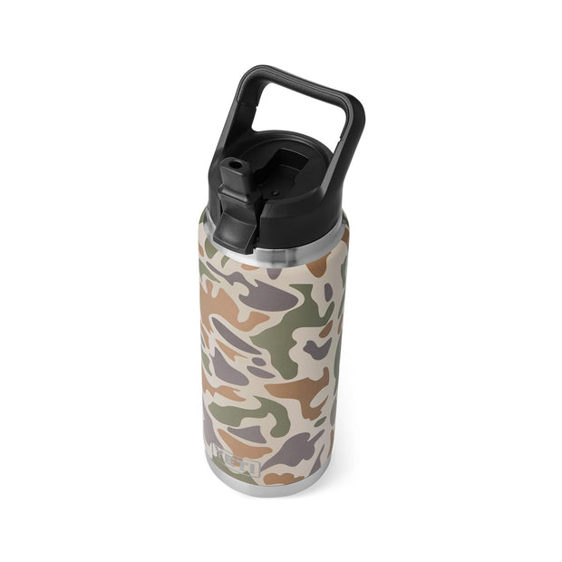 YETI Rambler 26 oz Bottle, Vacuum Insulated, Stainless Steel with Straw Cap, Wetlands Brown