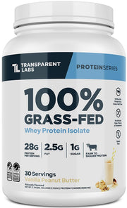 Transparent Labs Grass-Fed Whey Protein Isolate - Naturally Flavored, Gluten Free Whey Protein Powder with 28g of Protein per Serving & 9 Amino Acids - 30 Servings, Milk Chocolate