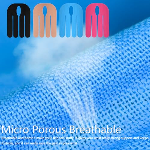 Precut Wrist Tape 12-Pack - Athletic Sports Tape for Baseball, Soccer & Bowling | Elastic Muscle Support Tape for Carpal Tunnel, Tendon Relief & Physical Therapy