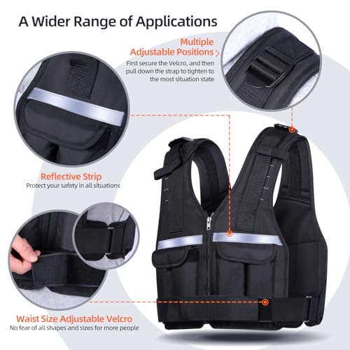 Sportneer Adjustable Weighted Vest Weights: 2-18 lbs/2-40 lbs Washable Weight Vest 16 In 1 Fast Adjust Rucking Vest for Women and Men Home Gym Workout Fitness Strength Training Vests