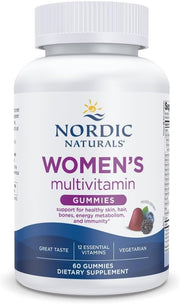 Nordic Naturals Women's Multivitamin Gummies, Mixed Berry - 60 Gummies - Support for Healthy Skin, Hair, Bones, Energy & Immunity - Non-GMO, Vegetarian - 30 Servings