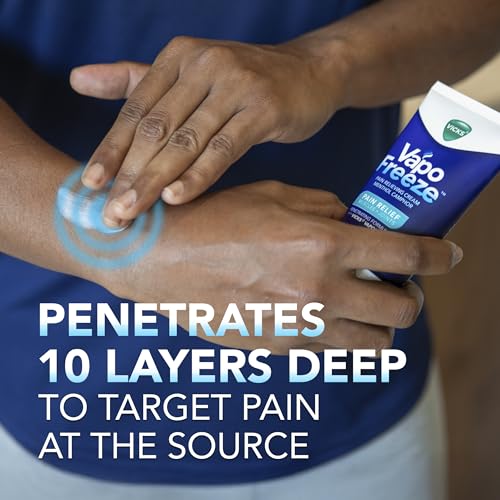 Vicks VapoFreeze Menthol Pain Relieving Cream 3oz, for Muscles & Joint Pain Associated with Arthritis, Simple Backaches, Strains, Sprains, Bruises, Vicks Vapors, Penetrating Formula