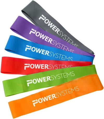Power Systems Resistance Bands – Commercial Grade Exercise Loop Bands Kit for Working Out, Elastic Bands for Physical Therapy, Strength, Fitness Training at Home or Gym