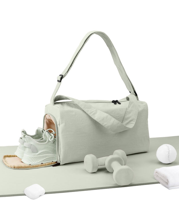 Small Gym Bag for Women with Shoes Compartment, Stylish Duffle Travel Bag for Plane, Lightweight Duffle Bag for Women & Men, Sport Gym Tote Bag with Wet Pocket for Yoga, Pilates, Swimming
