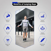 Weighted Rope - 1LB Heavy Jump Rope for Men Women Fitness Workouts, Non-Slip Aluminum Handles, Premium Skipping Rope for Exercise, Adjustable Length 9MM Solid PVC/Cotton Rope