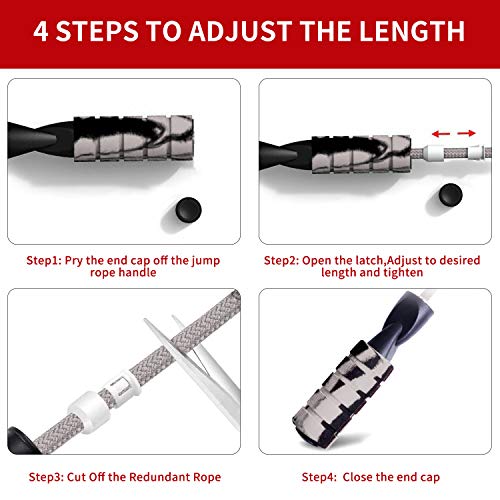 Jump rope, Professional Weighted Jump rope workout, Adjustable Tangle-Free with Ball Bearings Exerciser Jump ropes for Cardio, Endurance Training, Fitness Workouts, Jumping Exercise