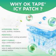 OK TAPE Cooling Patch for Knee Pain & Sprain, Soft Gel Patch with Menthol and Hydrogel Tech, Instant Relief from Discomfort, 10 Count (5.5in x 3.5in)
