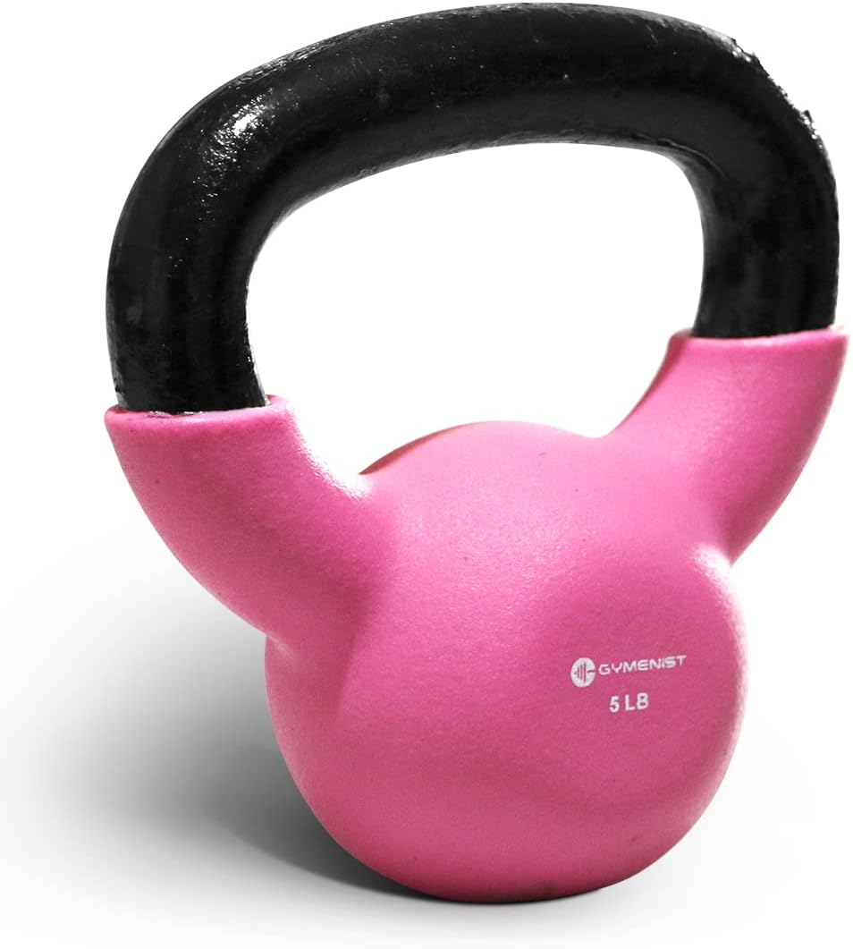 GYMENIST Kettlebell Fitness Iron Weights with Neoprene Coating Around The Bottom Half of The Metal Kettle Bell
