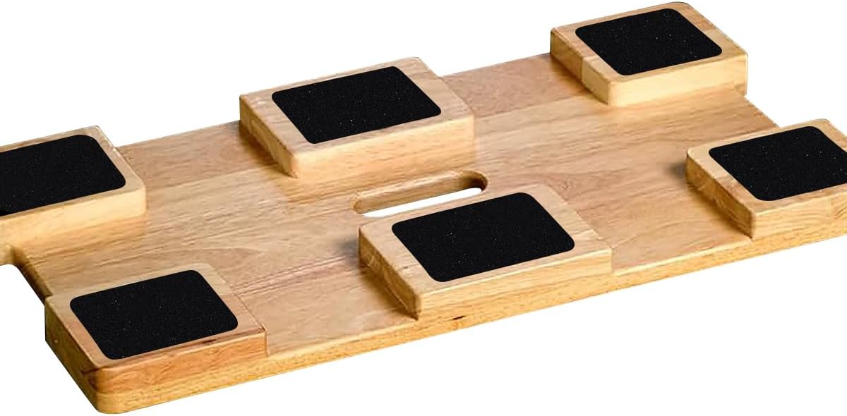 Wood Resistance Band Platform Base, Resistance Band Foot Plate, Fitness Exercise Board Footplate, Step Board for Workout Board for Home Gym