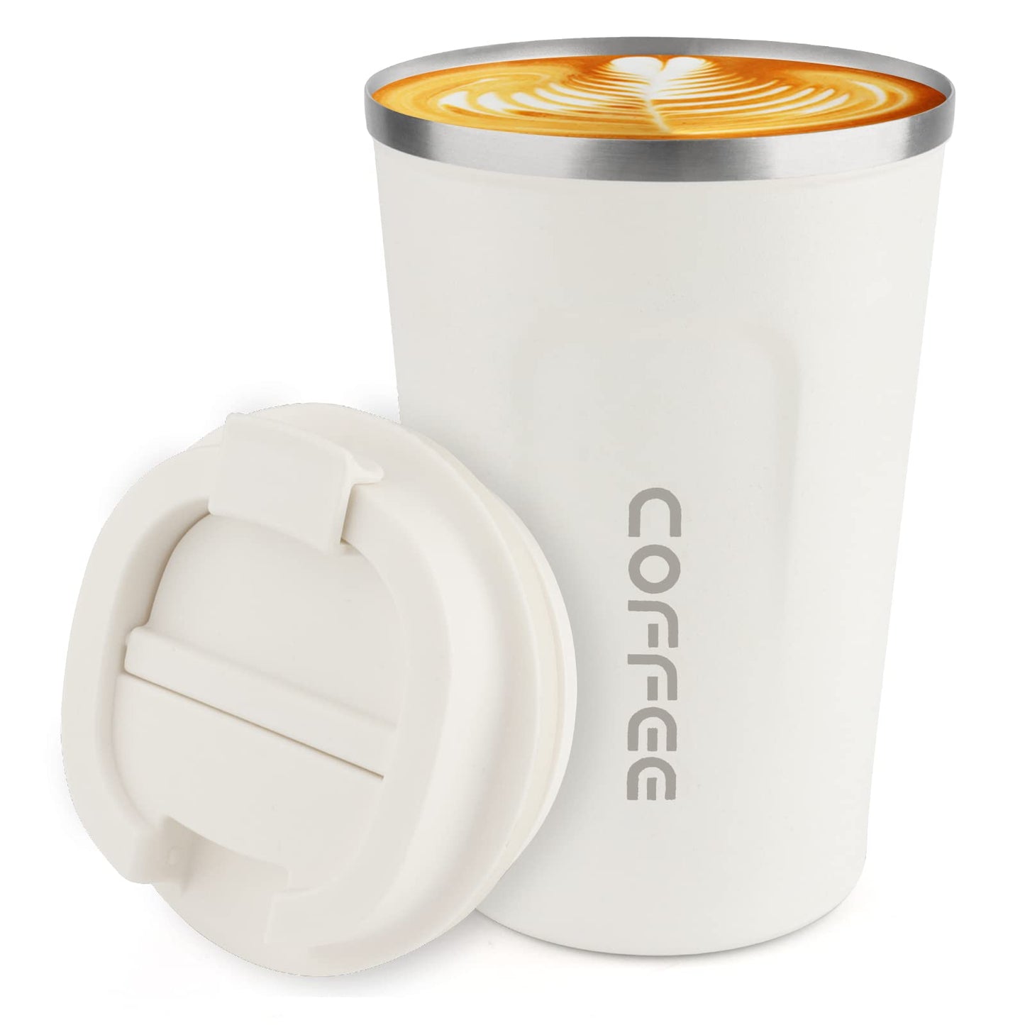 12 oz Stainless Steel Vacuum Insulated Tumbler - Coffee Travel Mug Spill Proof with Lid - Thermos Cup for Keep Hot/Ice Coffee,Tea and Beer (Green)