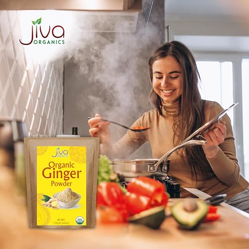 Jiva Organic Ginger Powder 1.75 Pound Bulk Bag - Non-GMO, Finely Ground, Keto, Raw & Pure Ground Ginger Root