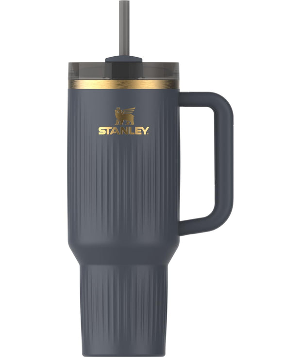 STANLEY Quencher H2.0 Tumbler with Handle and Straw 40 oz | Flowstate 3-Position Lid | Cup Holder Compatible for Travel | Insulated Stainless Steel Cup | BPA-Free | Black Chroma