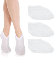 3 Pairs Moisturizing Socks for Dry Feet, Cracked Heel Repair - Overnight Lotion Cotton Socks, Gel Spa Moisture Enhancing for Women and Men, White