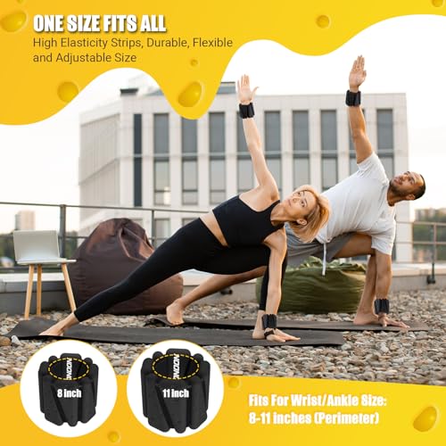 Wrist Ankle Weights Bangles 4lb/2lb for Women, Adjustable Silicone Pilates Weights Bracelet, Heavy Duty Fasteners Wearable Arm & Leg Weights for Yoga, Pilates, Barre, Walking and Gym (Set of 2)