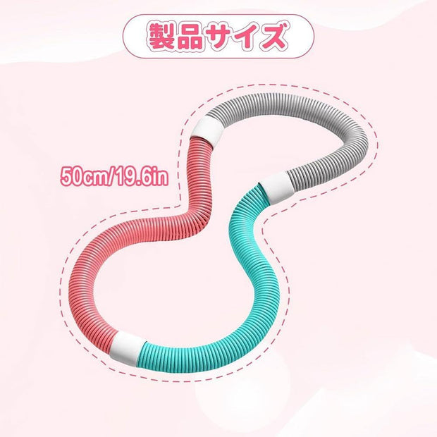 Weighted Soft Spring Exercise Hoop – Foldable Fitness Hoopwith No Waist Damage Spring Design, Portable Slimming Exercise Equipment for Home and Travel